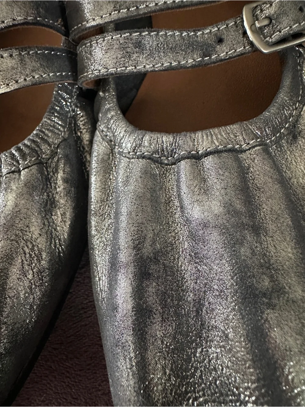 Free People Ballet Style Flats Pewter Sz 8.5 - Picture 2 of 5